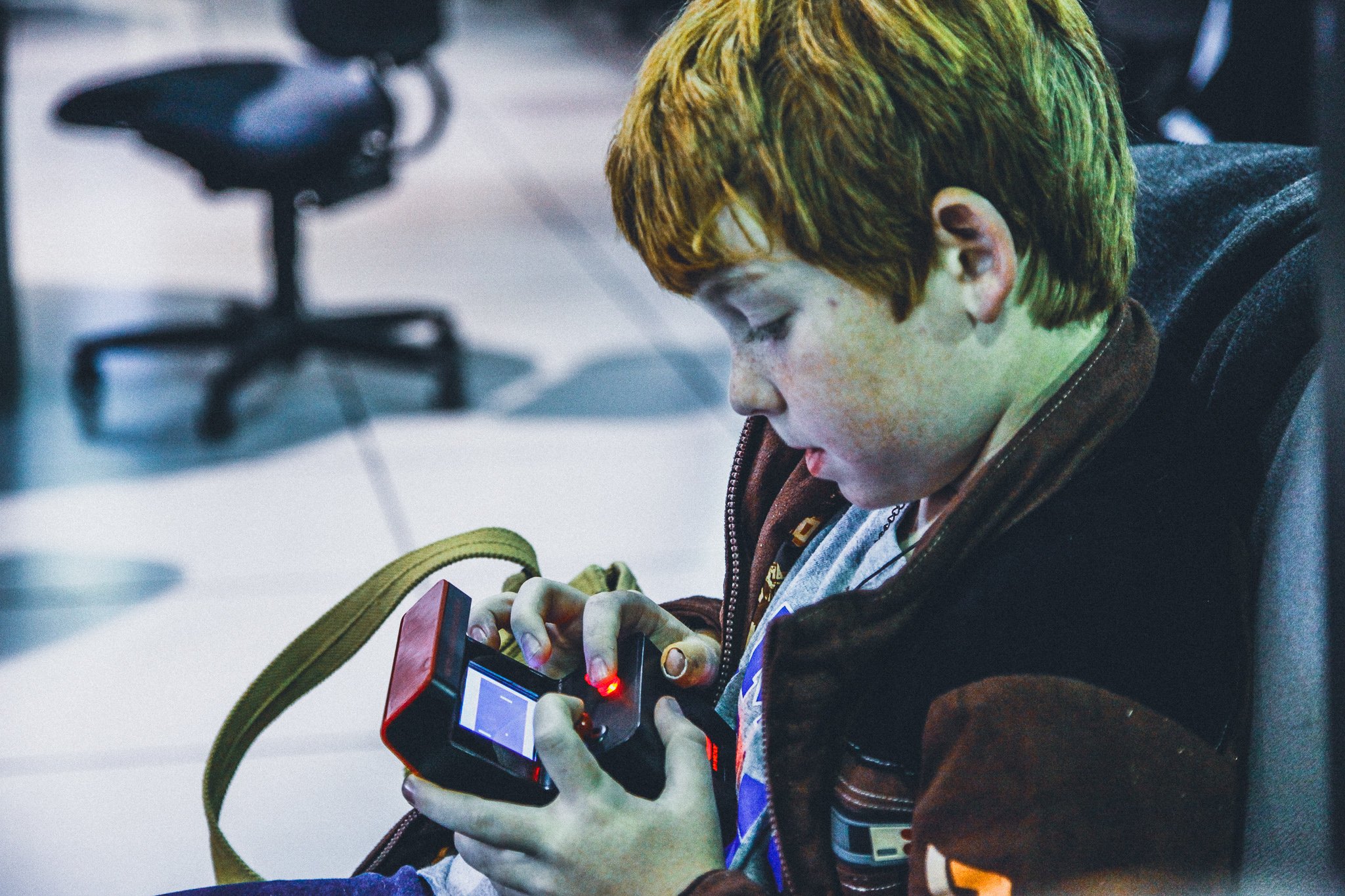 child playing video game