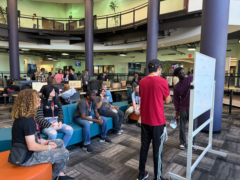 Students break-out in groups to kick-off their Provost Challenge projects