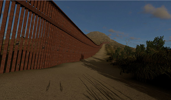 A visual representation of The Wall in VR
