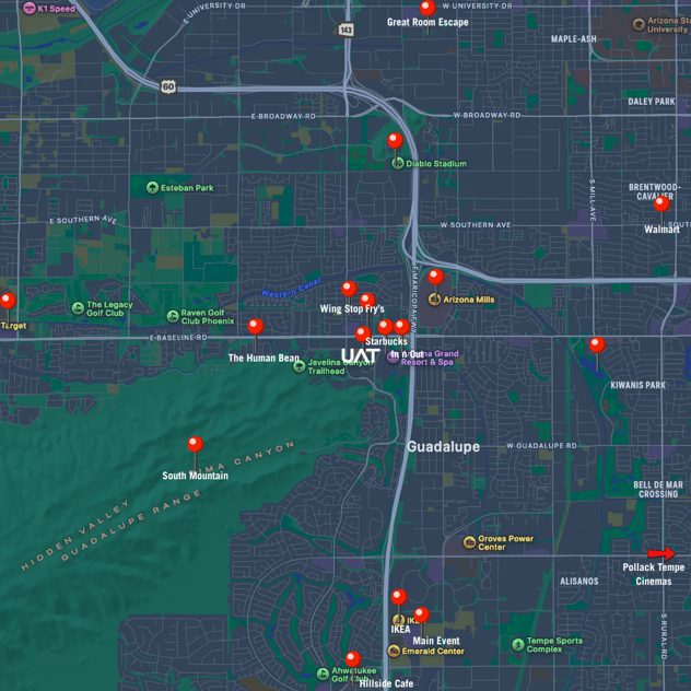 Map things to do around campus